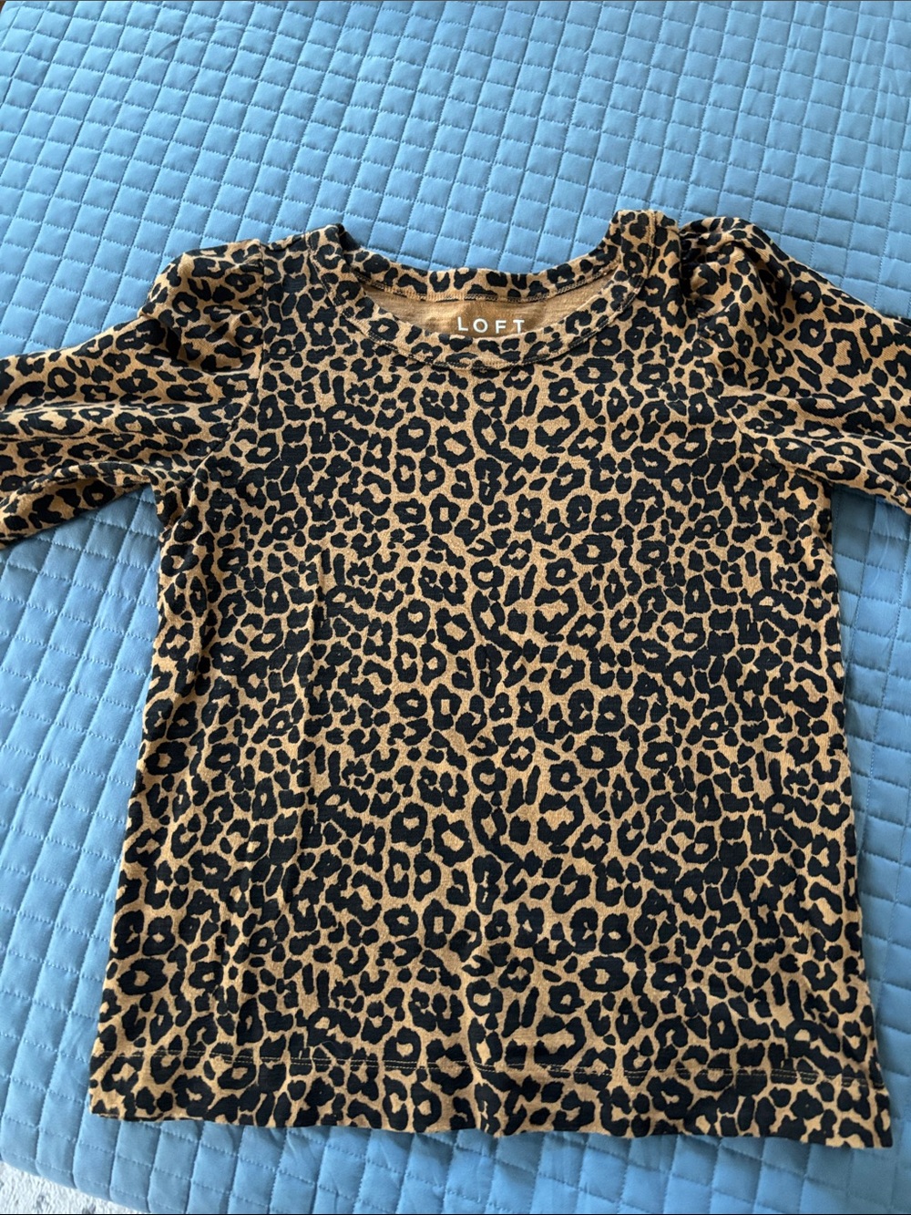 LOFT Long-Sleeve Leopard Print Top - Brown & Black